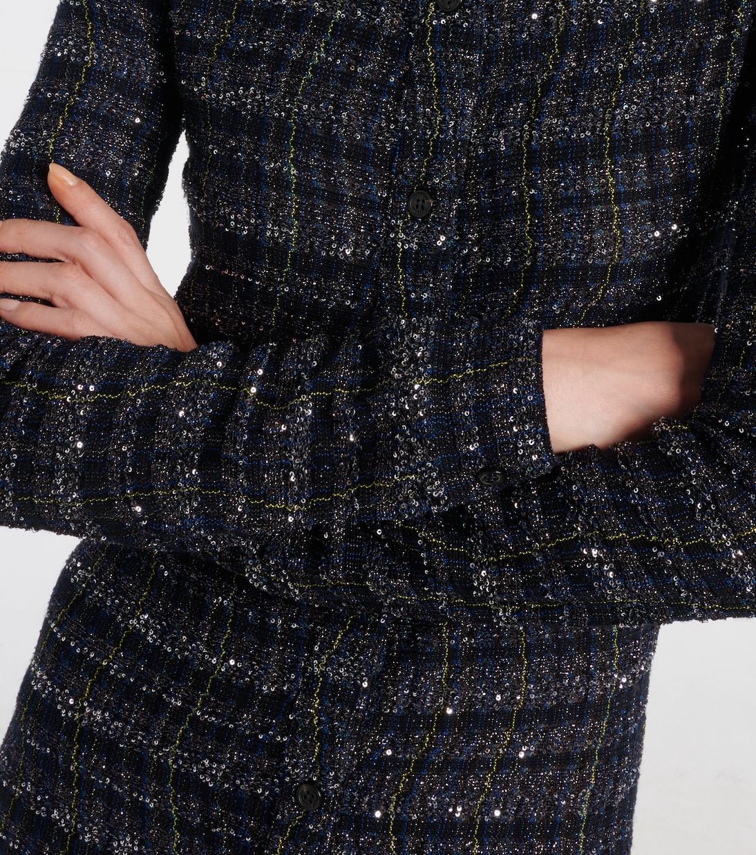 格纹金属丝面料衬衫式连衣裙 | Missoni