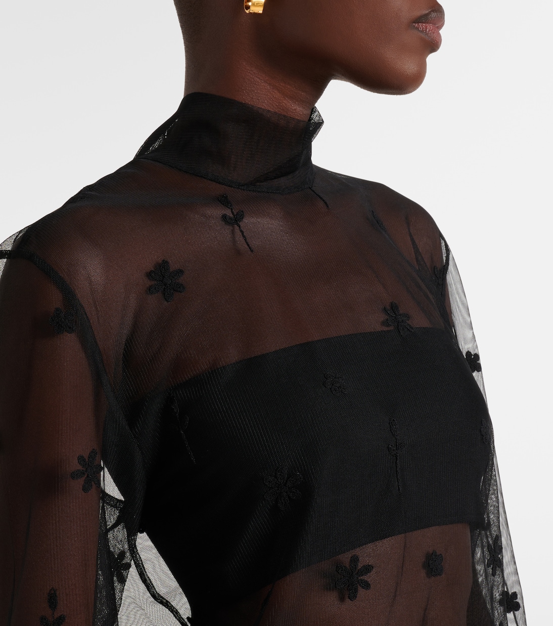 Embroidered tulle blouse | Toteme