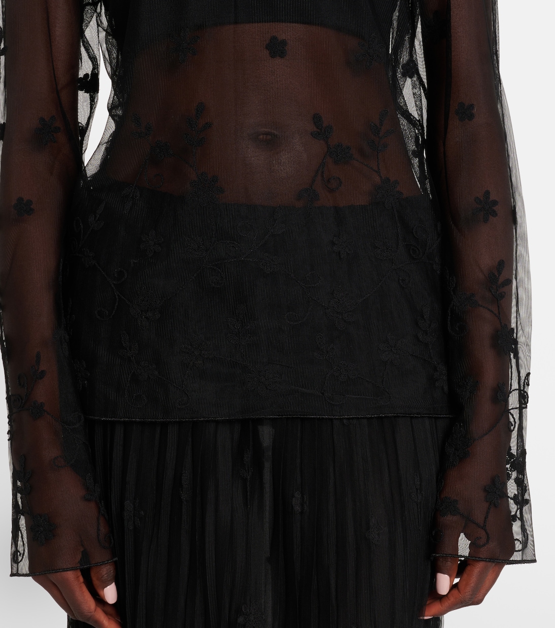 Embroidered tulle blouse | Toteme