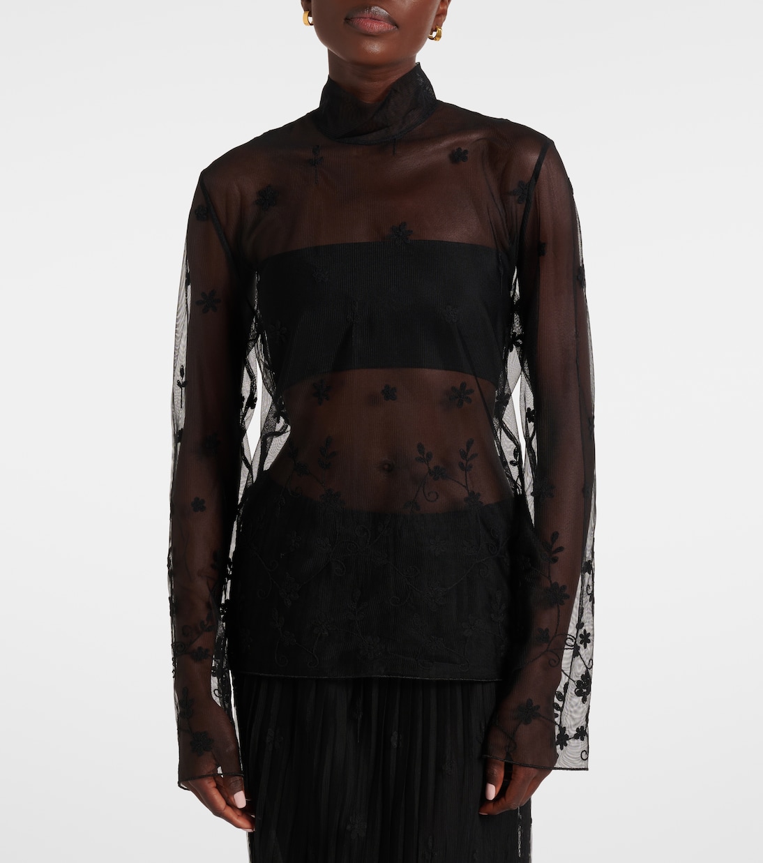 Embroidered tulle blouse | Toteme