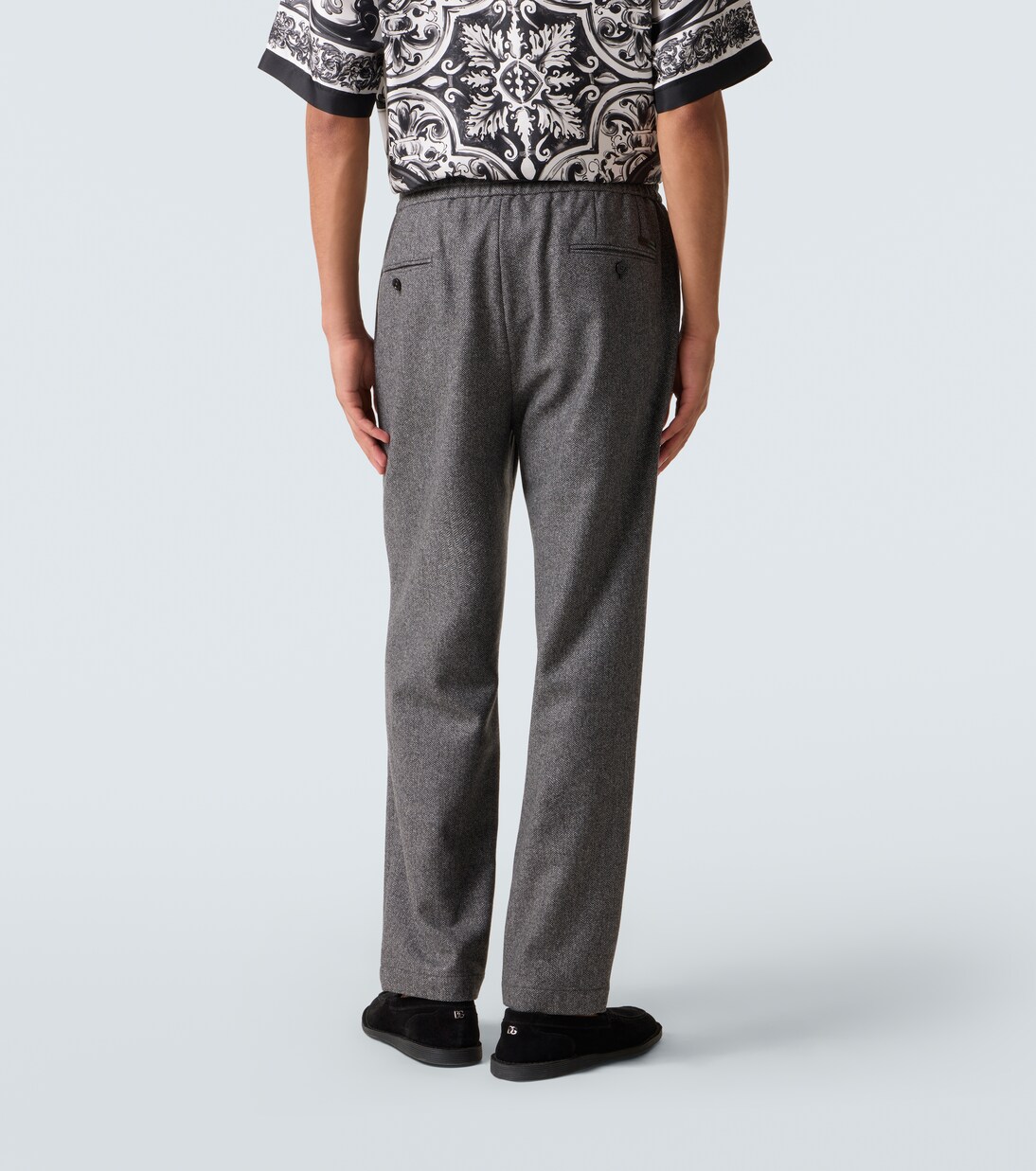 Herringbone wool-blend wide-leg pants | Dolce&Gabbana