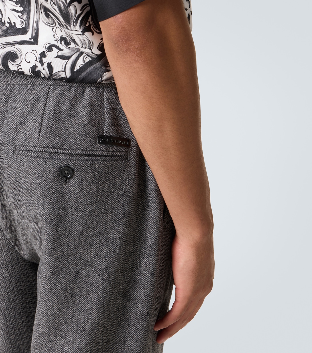 Herringbone wool-blend wide-leg pants | Dolce&Gabbana