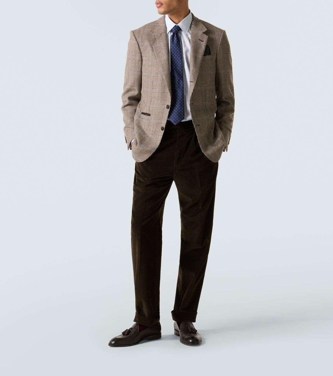 Cotton and cashmere corduroy straight pants | Dunhill