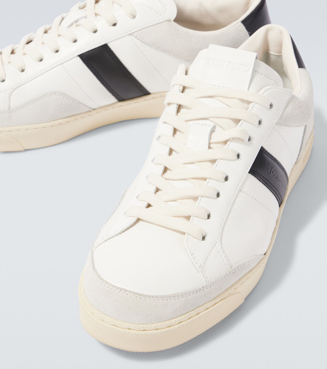 Sneakers aus Leder mit Veloursleder | Tom Ford