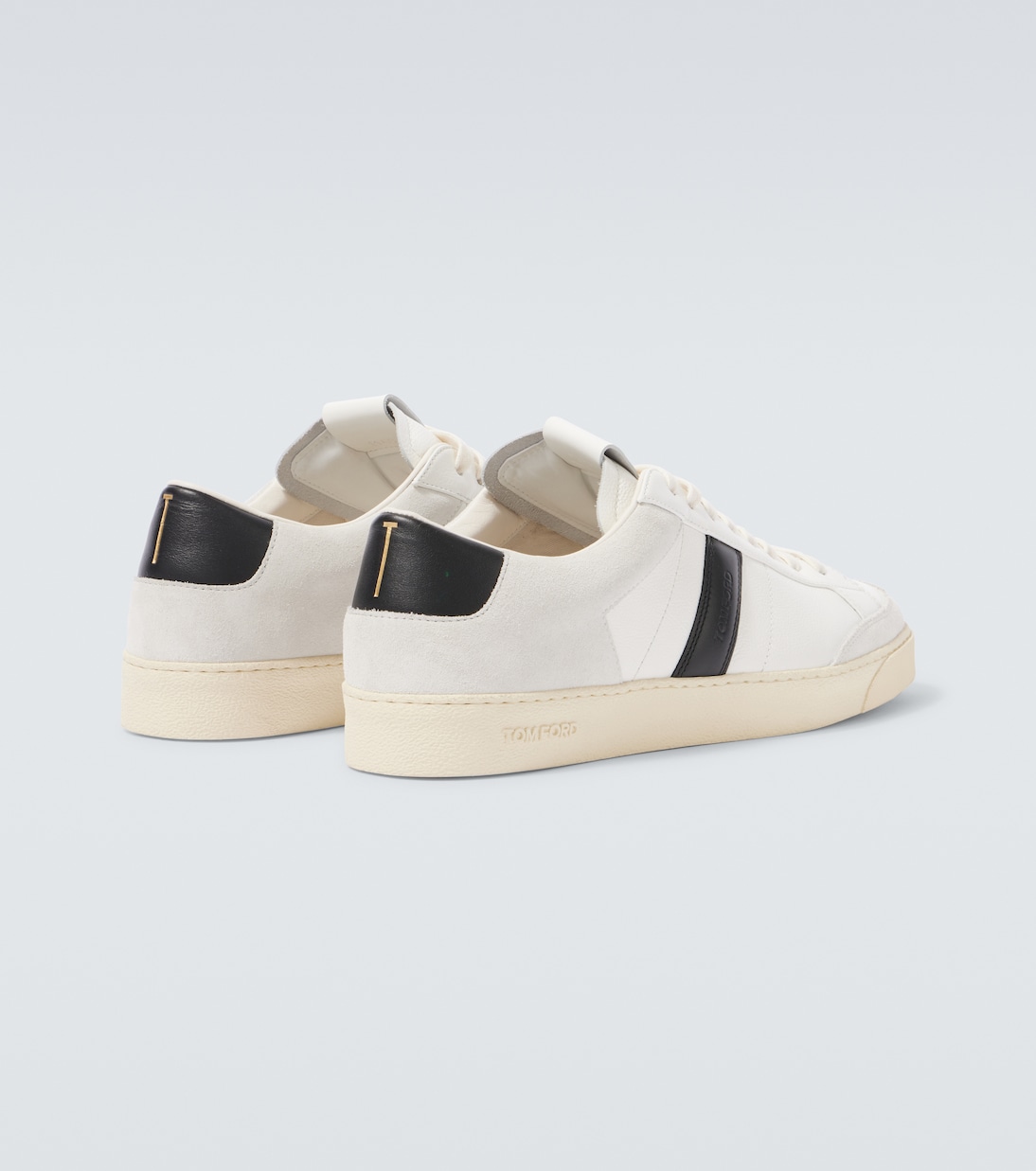 Sneakers aus Leder mit Veloursleder | Tom Ford