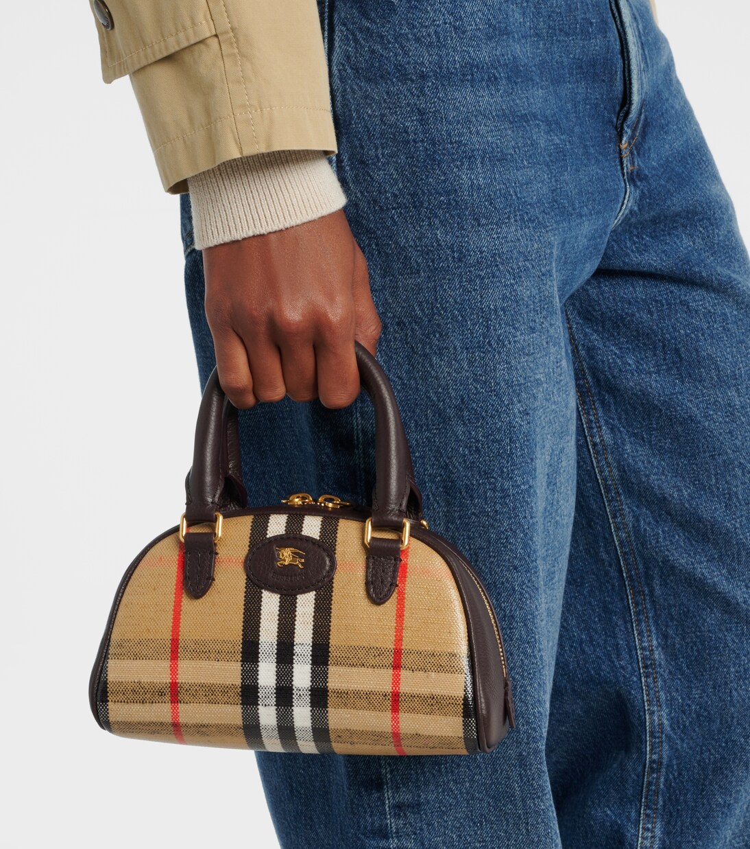 Highlands Mini Burberry Check tote bag | Burberry