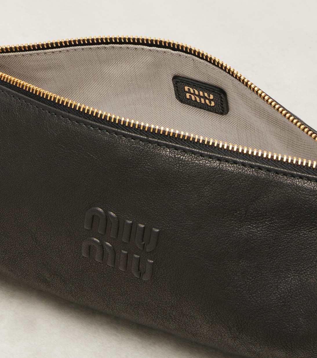 Logo leather shoulder bag  | Miu Miu