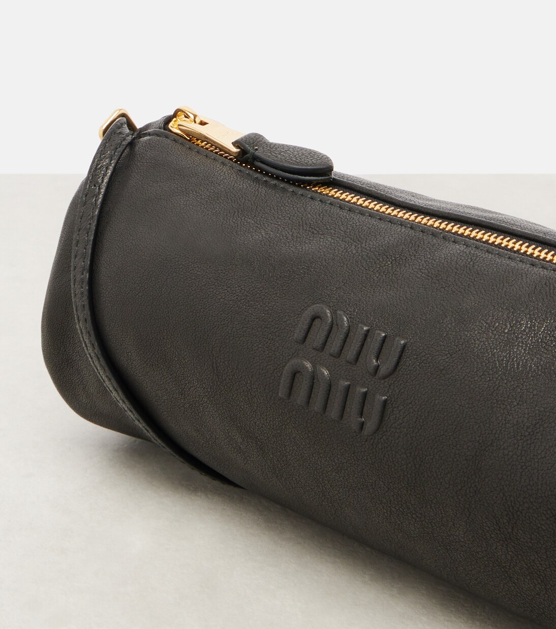 Logo leather shoulder bag  | Miu Miu