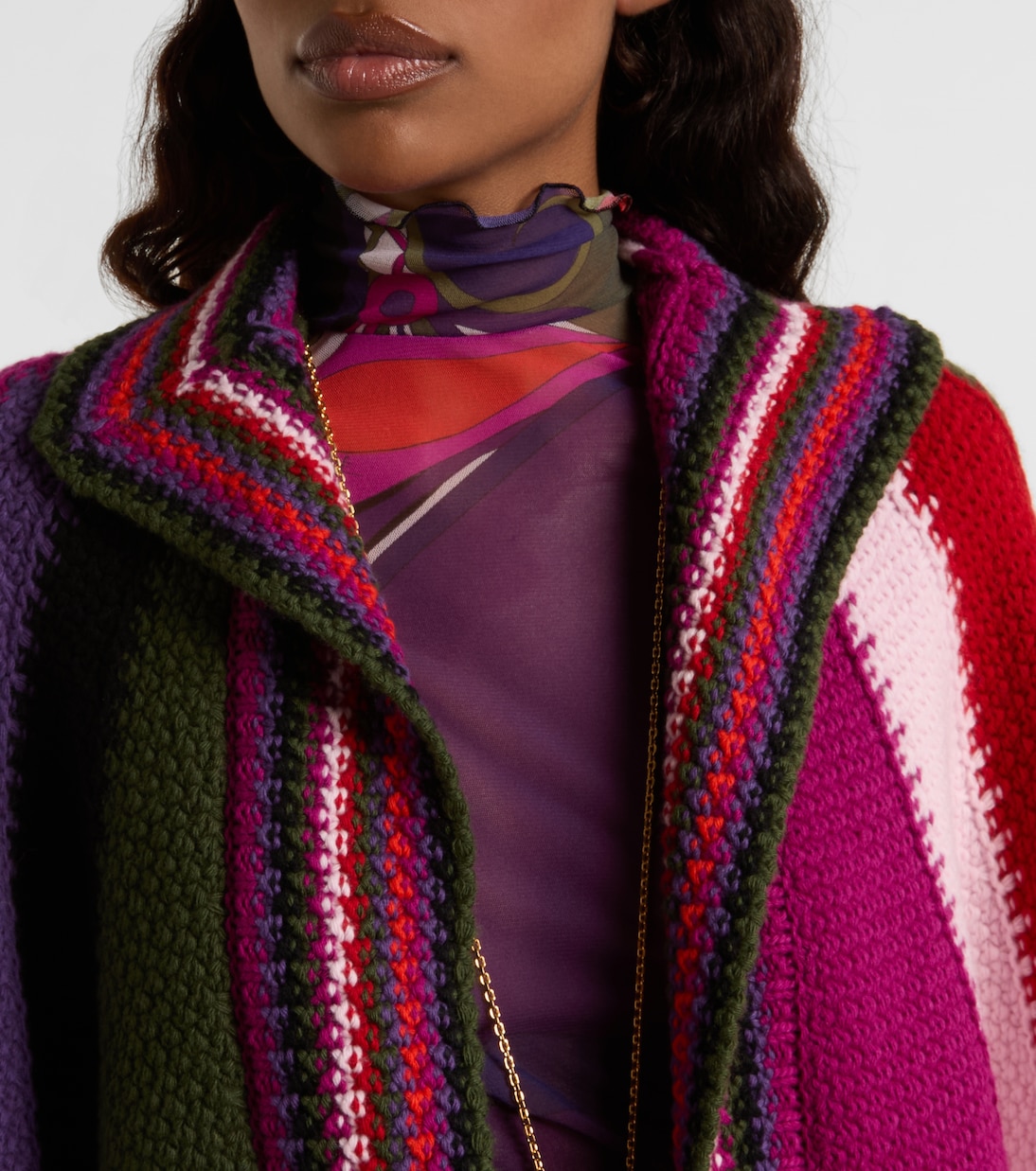 Colorblocked wool cape | Pucci
