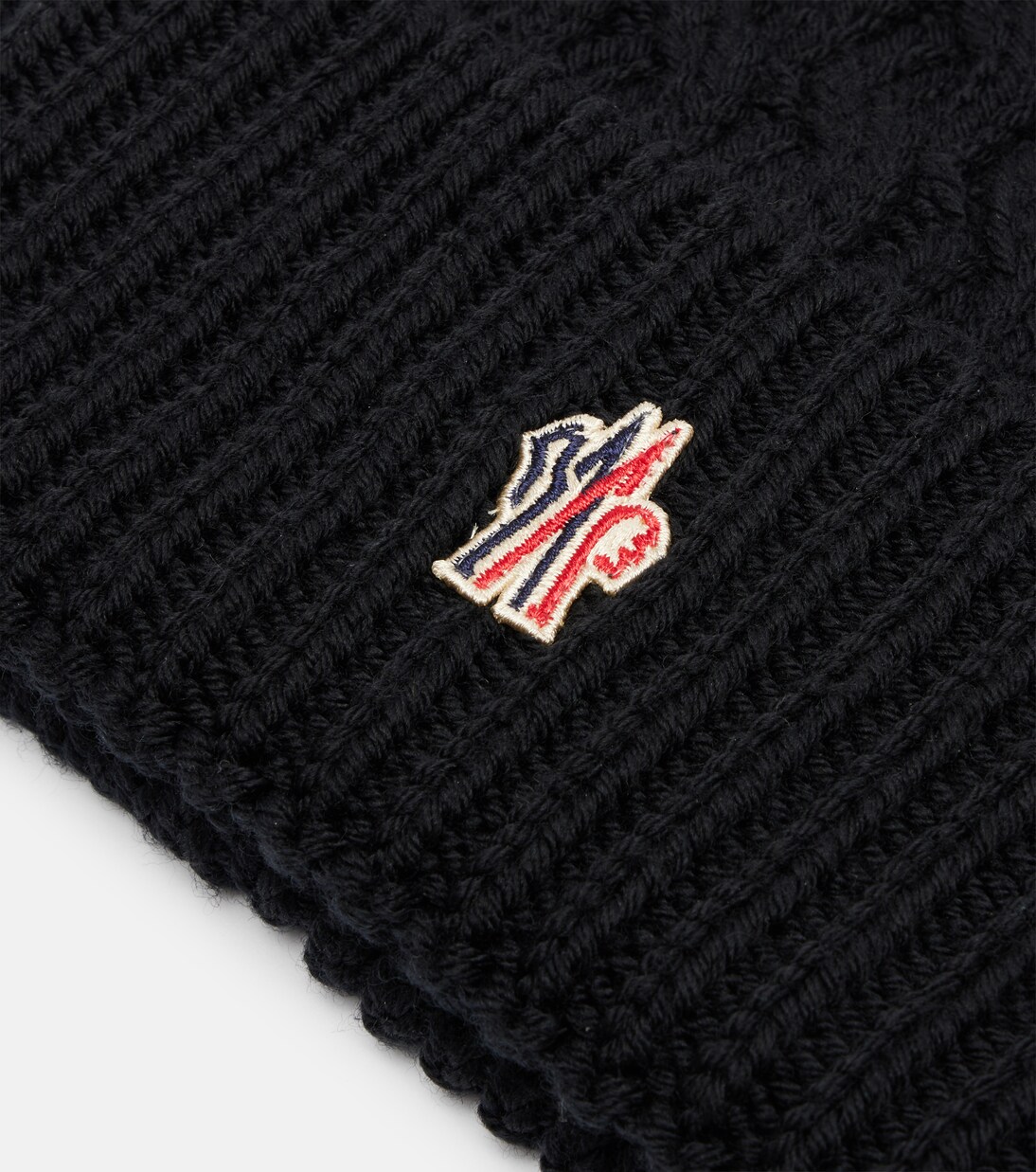 Logo shearling-trimmed virgin wool beanie | Moncler