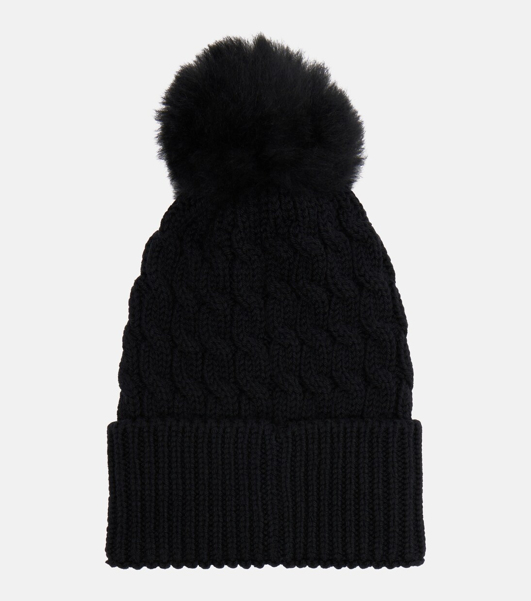 Logo shearling-trimmed virgin wool beanie | Moncler