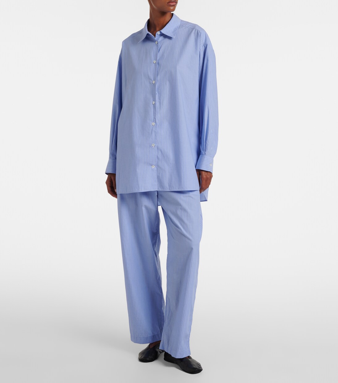 Luka striped cotton poplin shirt | The Row