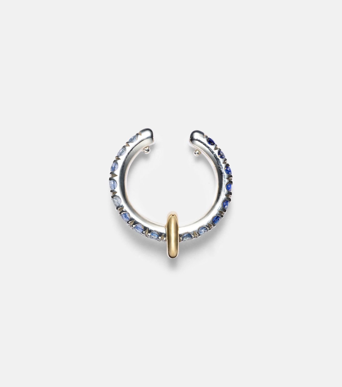 Einzelner Ear Cuff Ombré aus Sterlingsilber mit 18kt Gelbgold (750/1000) und Saphiren | Spinelli Kilcollin