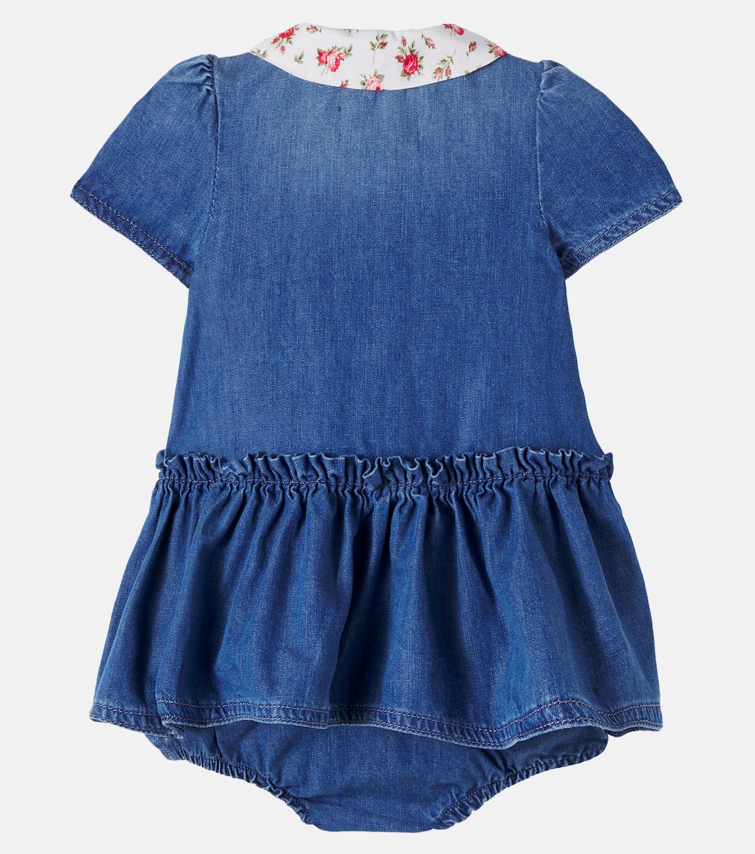 Bébé – Ensemble robe et culotte bloomer DG en jean | Dolce&Gabbana Kids