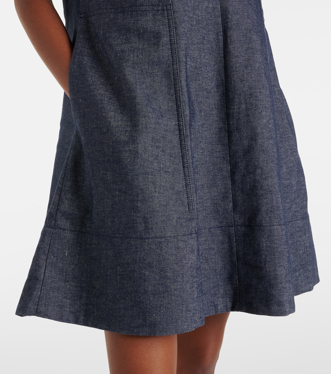 Cotton and linen chambray minidress | Vince