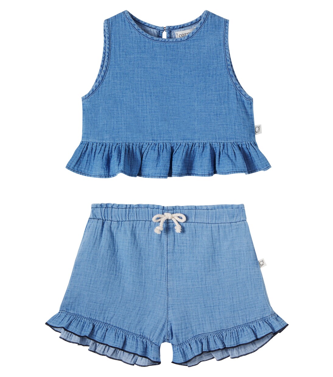 Top e shorts Blair in chambray di cotone | Cozmo
