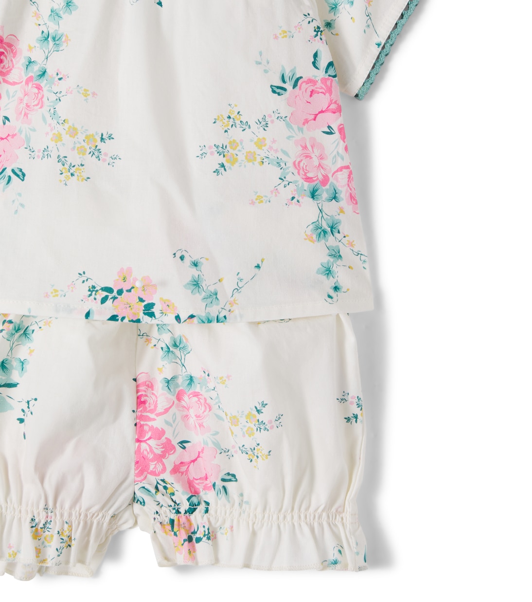 Baby floral cotton top and shorts set | C'era Una Volta
