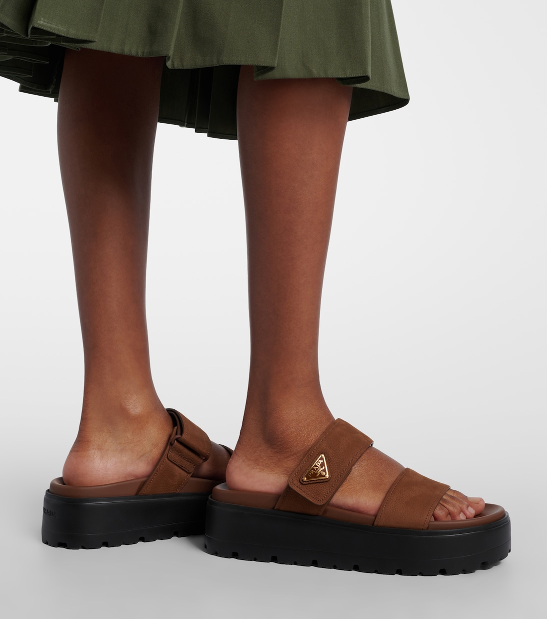 Plateausandalen aus Leder | Prada