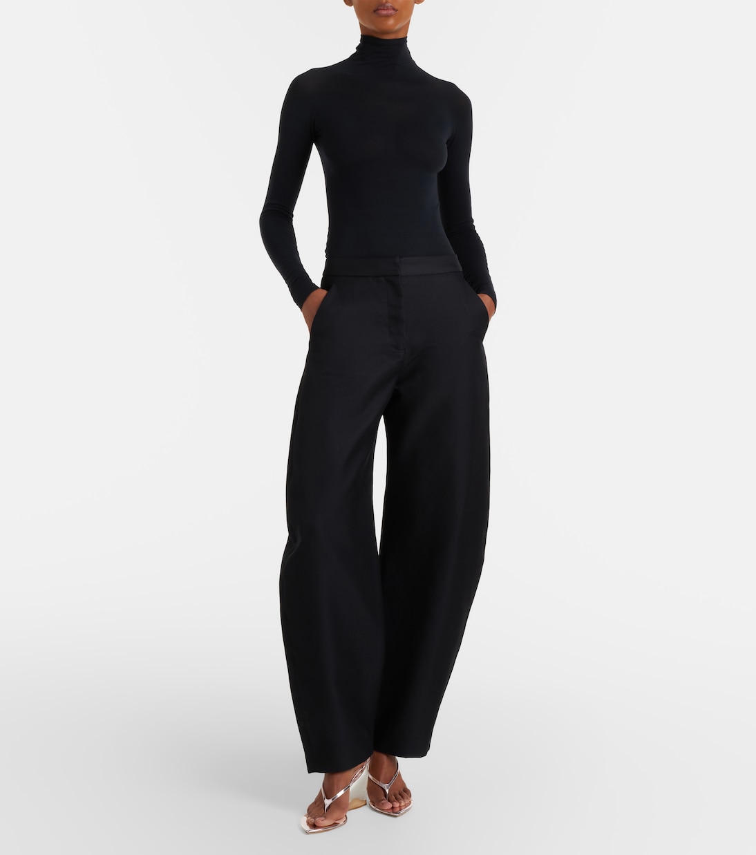 Wedge-Sandalen Invisible aus Metallic-Leder | Alaïa