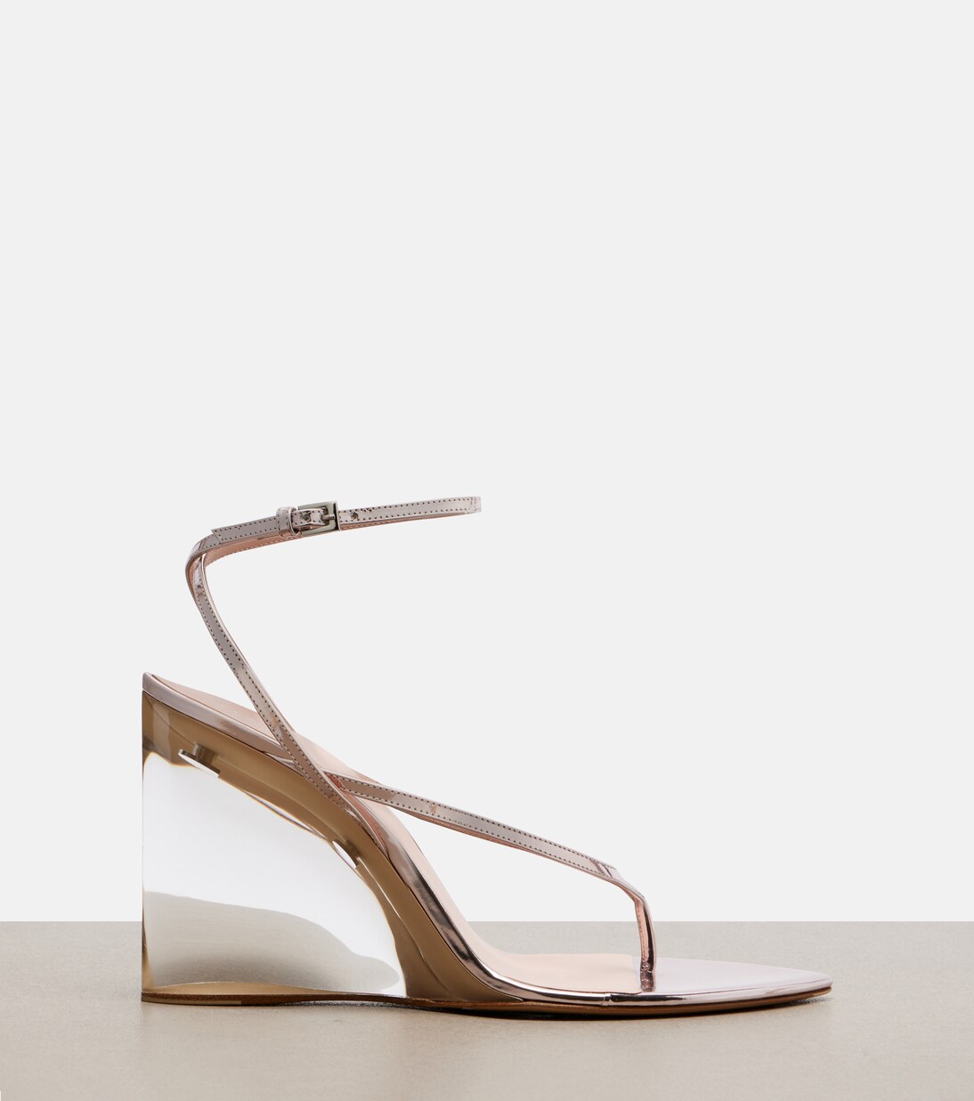 Wedge-Sandalen Invisible aus Metallic-Leder | Alaïa