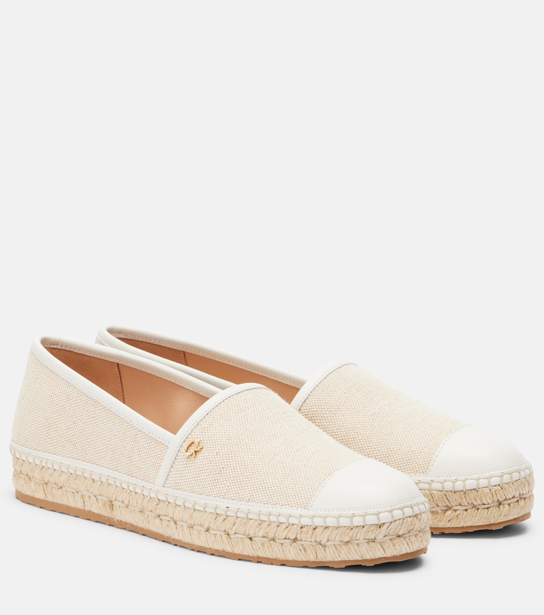 Leather-trimmed canvas espadrilles | Gianvito Rossi