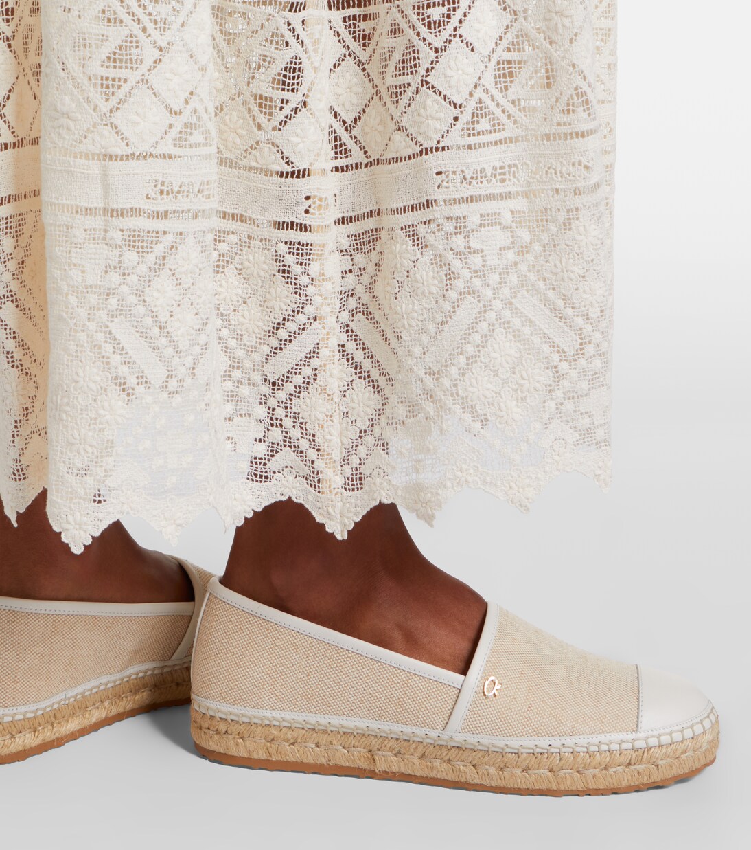 Leather-trimmed canvas espadrilles | Gianvito Rossi