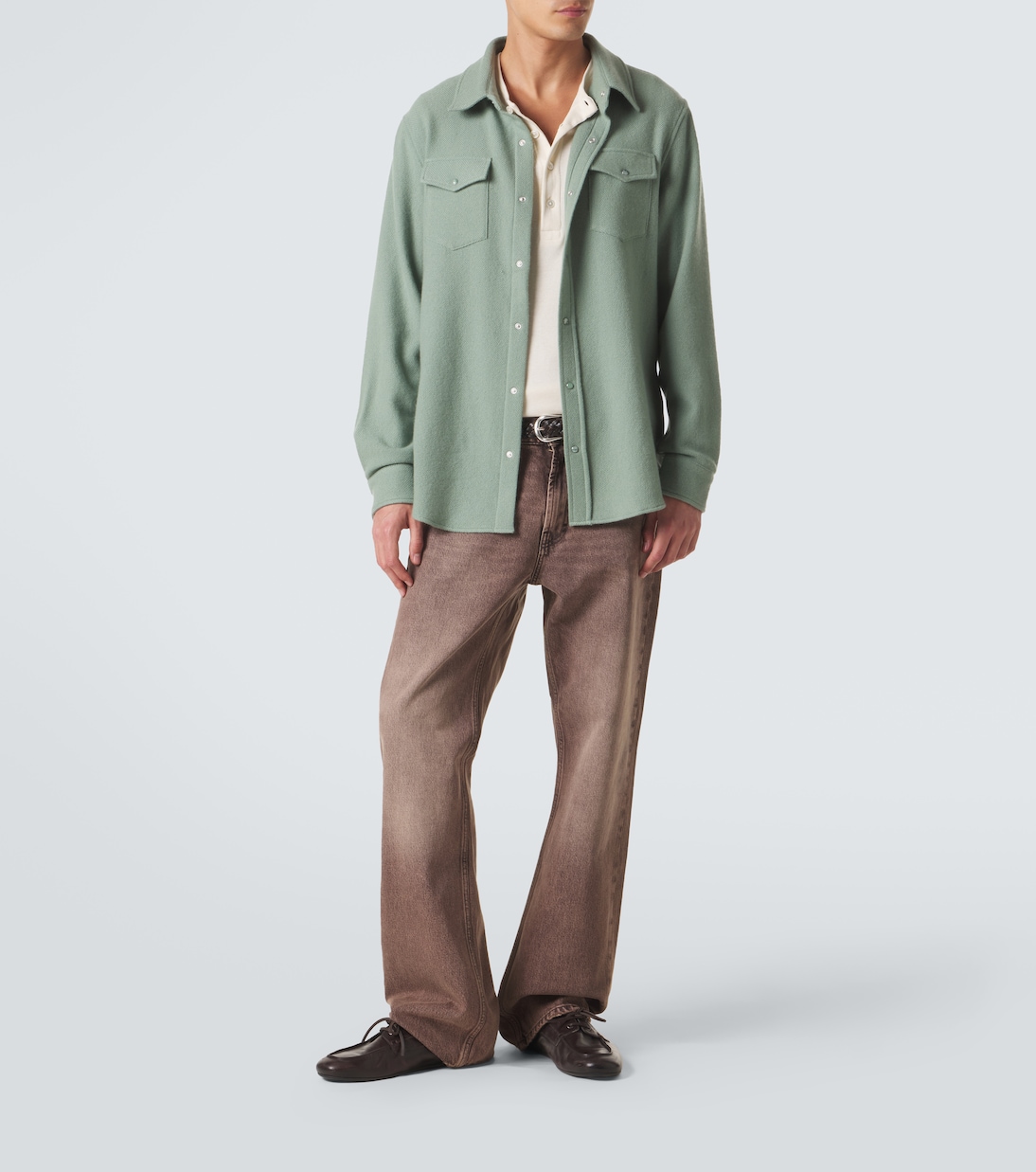 Cashmere shirt with emeralds | God's True Cashmere