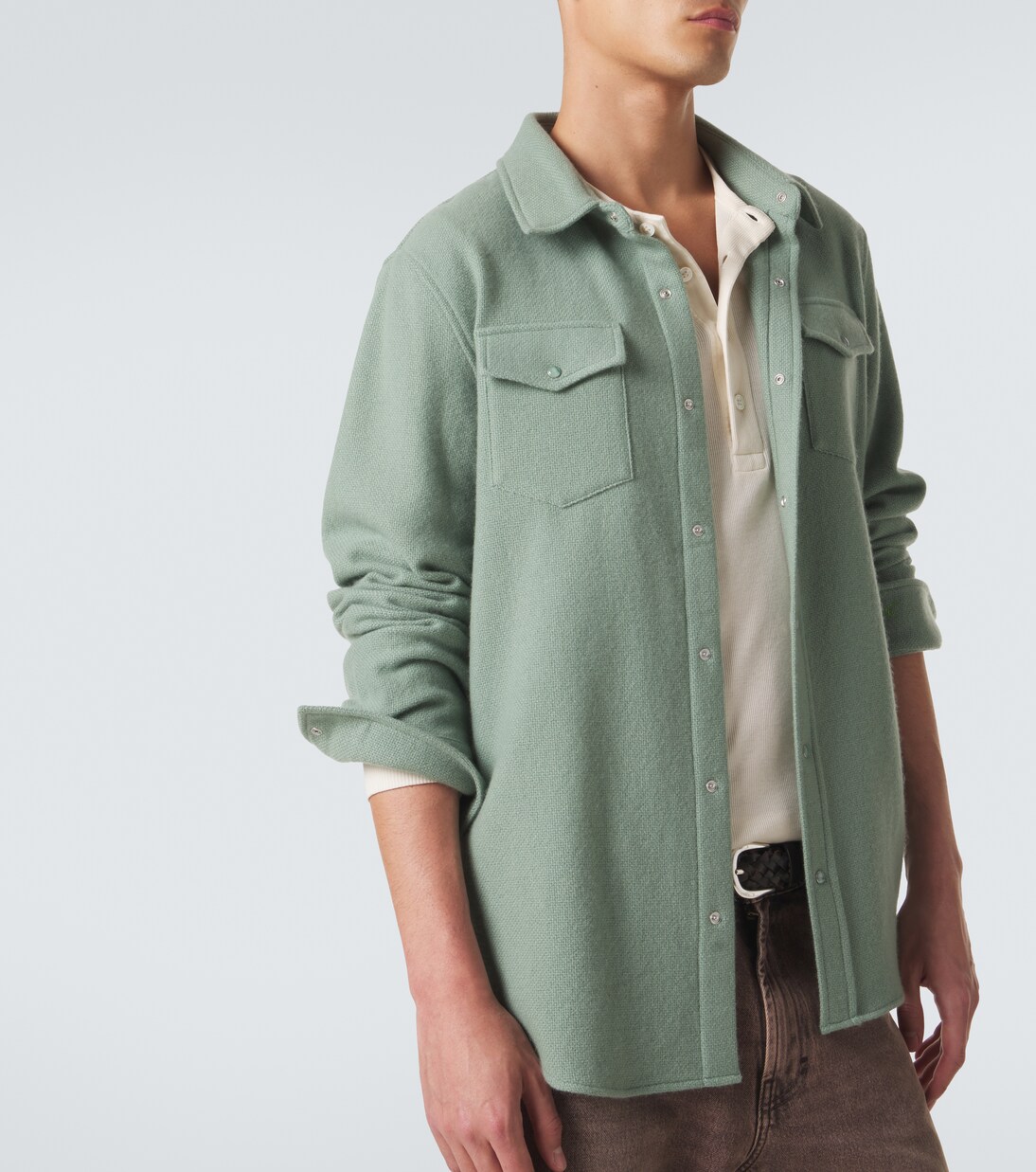 Cashmere shirt with emeralds | God's True Cashmere