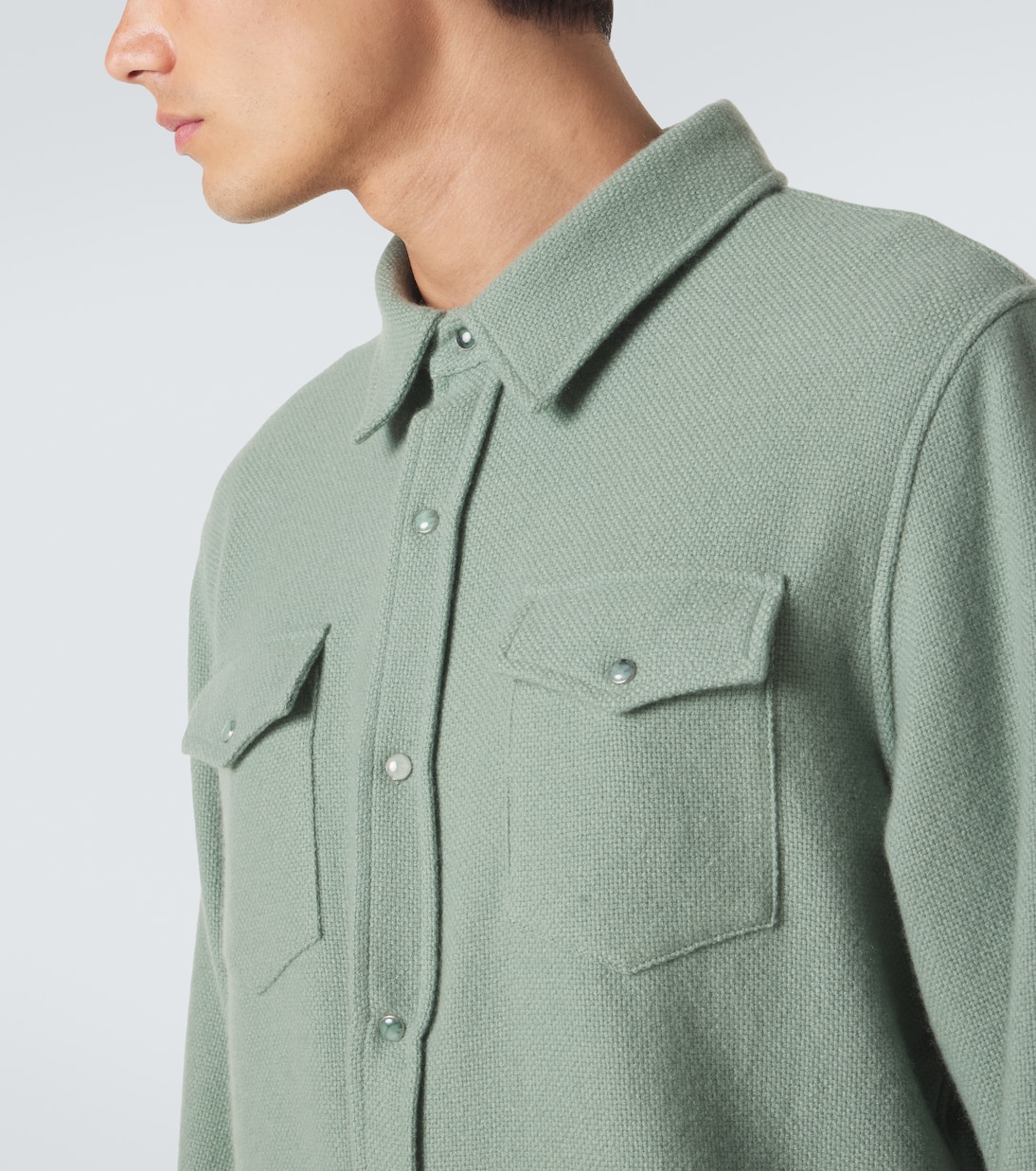 Cashmere shirt with emeralds | God's True Cashmere