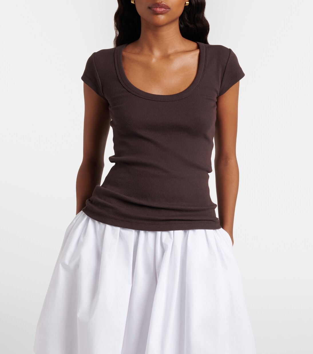 Saba ribbed-knit cotton-blend T-shirt | Joseph