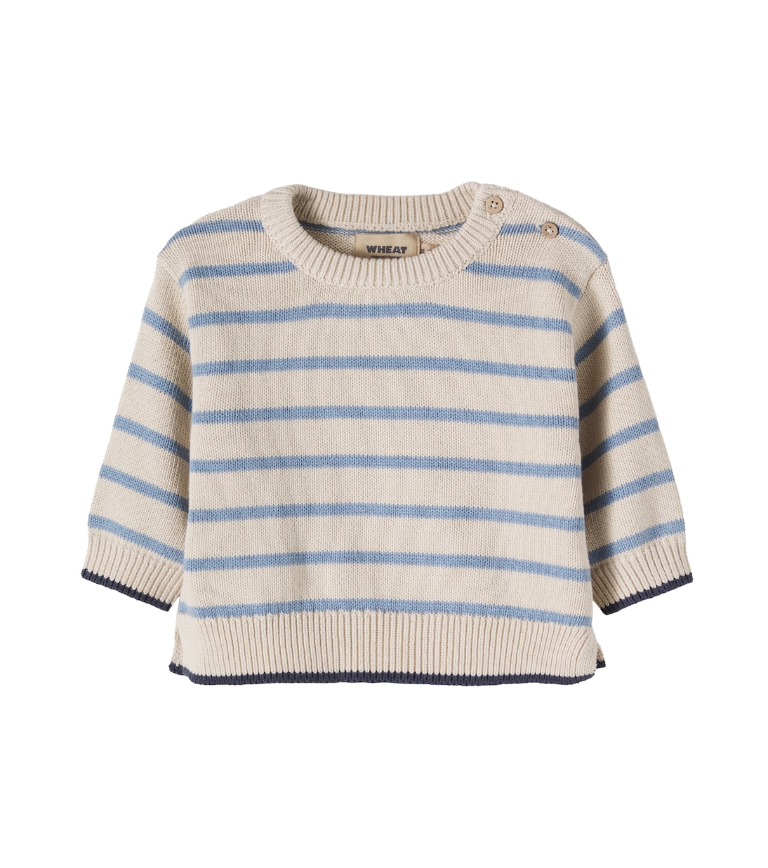 Baby Morgan striped cotton sweater | Wheat