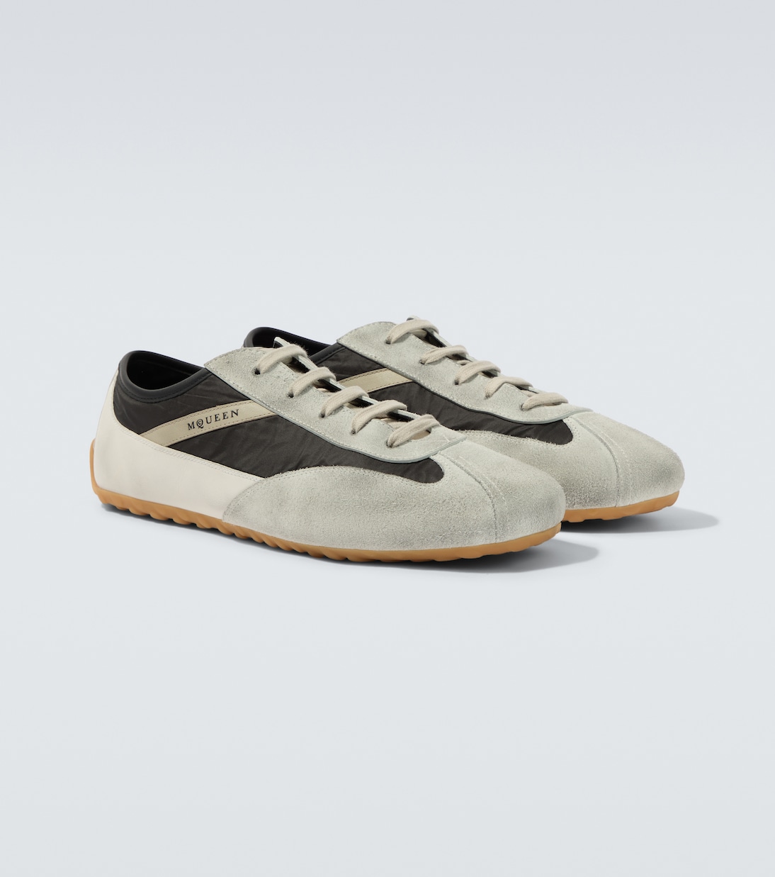 Boxe suede-trimmed sneakers | McQueen