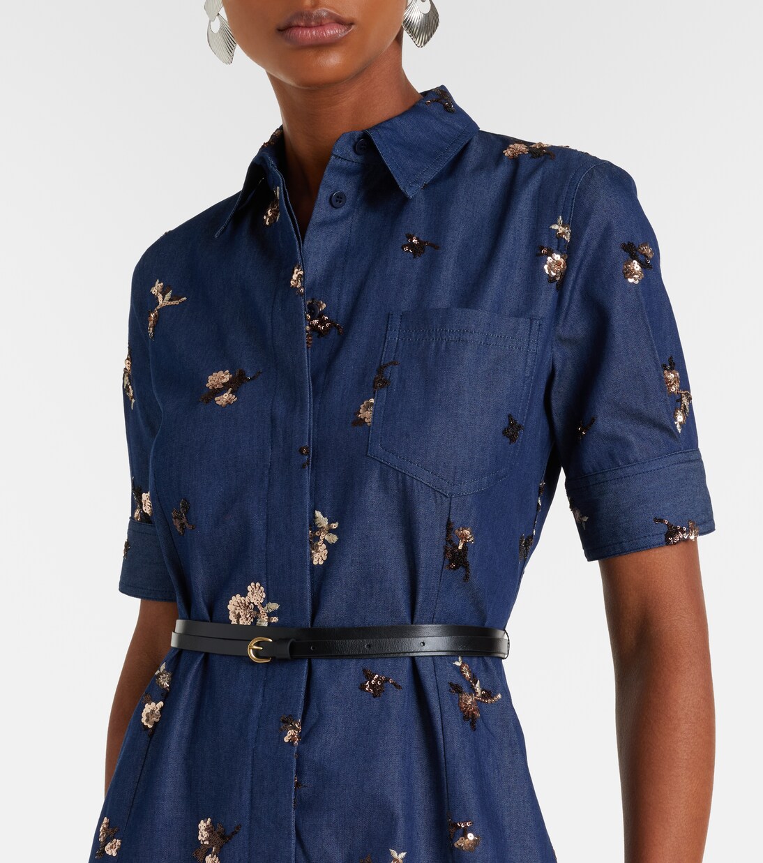 Verziertes Hemdblusenkleid Kieran aus Denim | Altuzarra