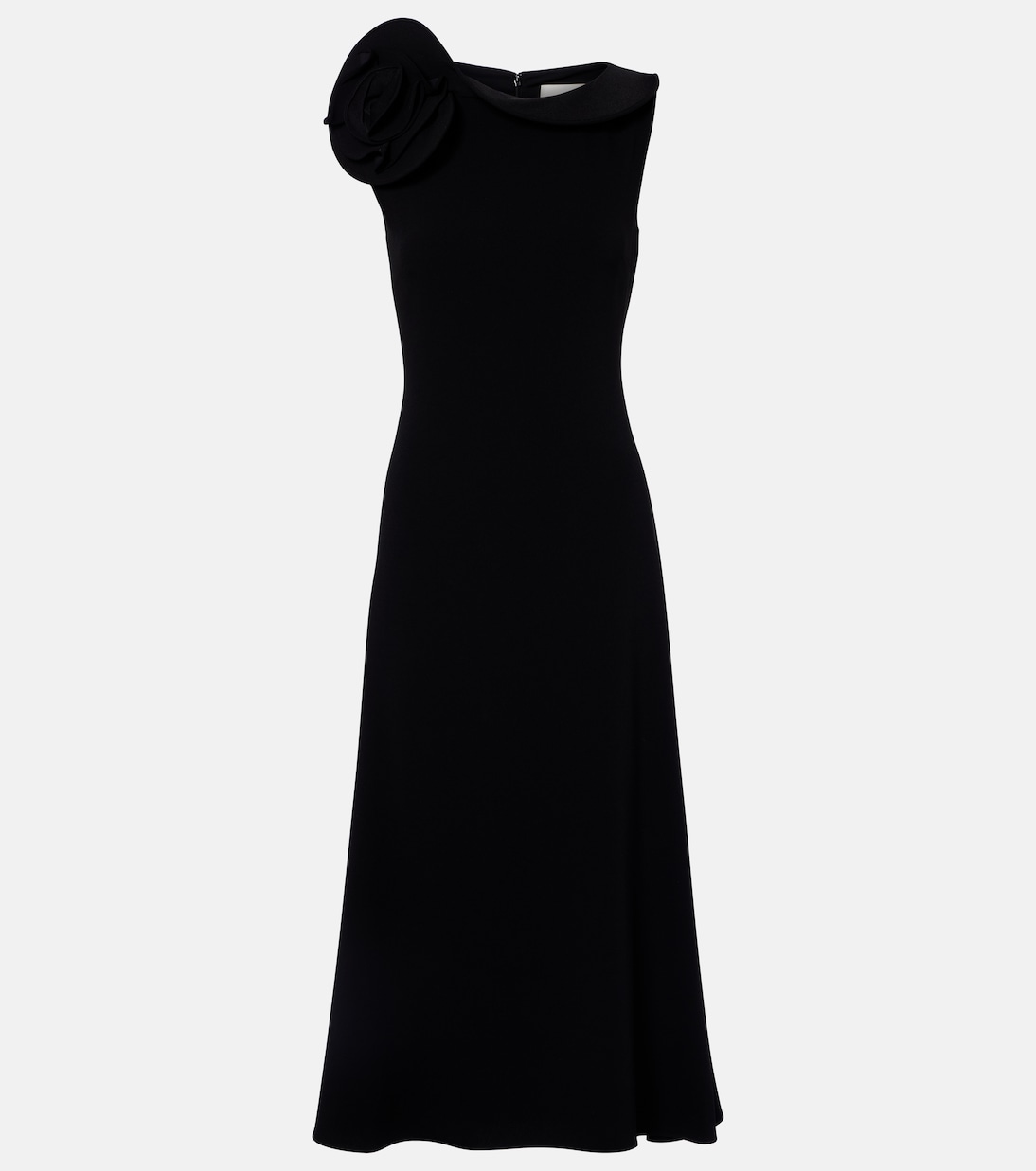 Robe midi en crêpe à appliqué floral | Roland Mouret