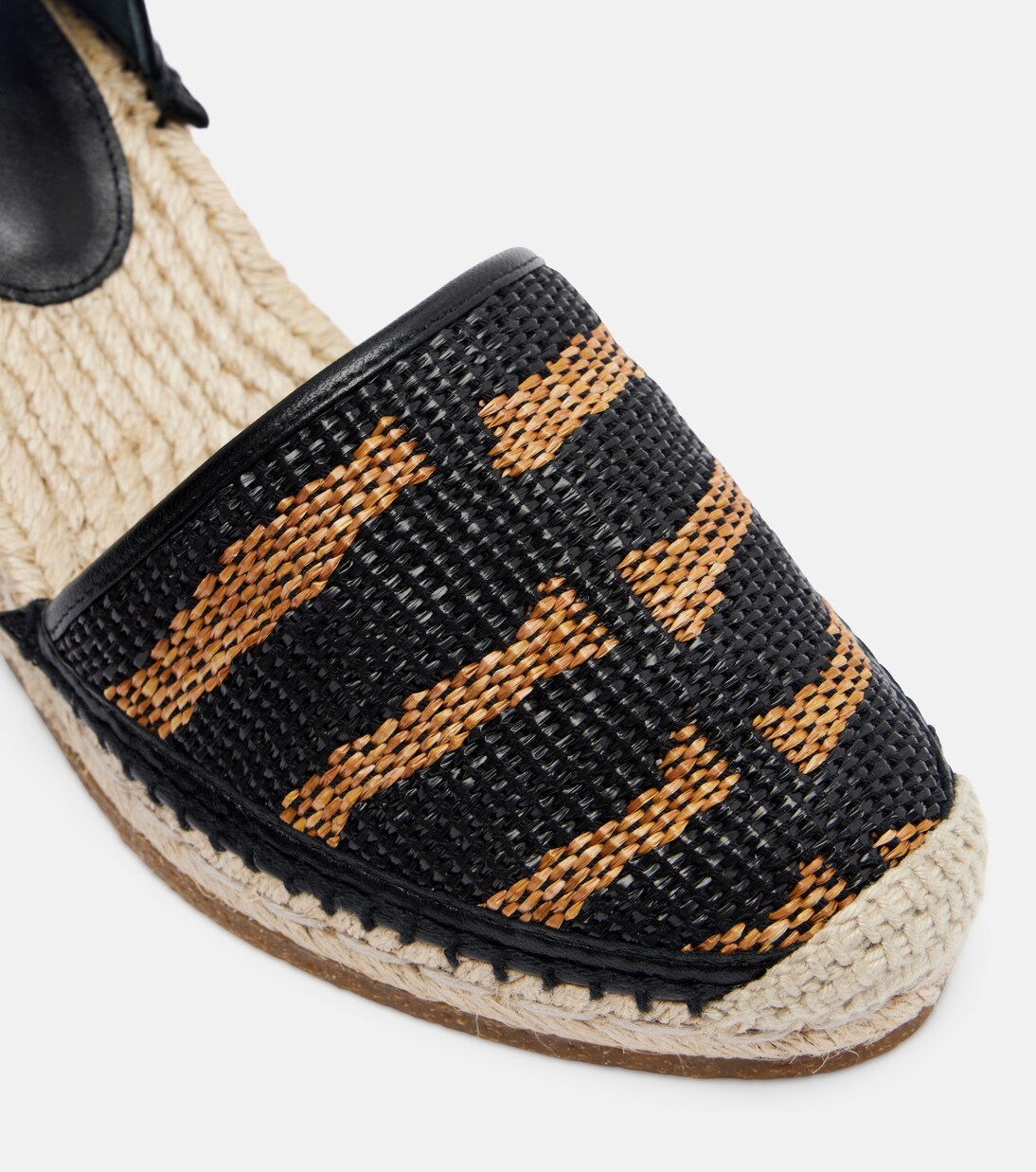 Animal-print raffia espadrille wedges | Ferragamo