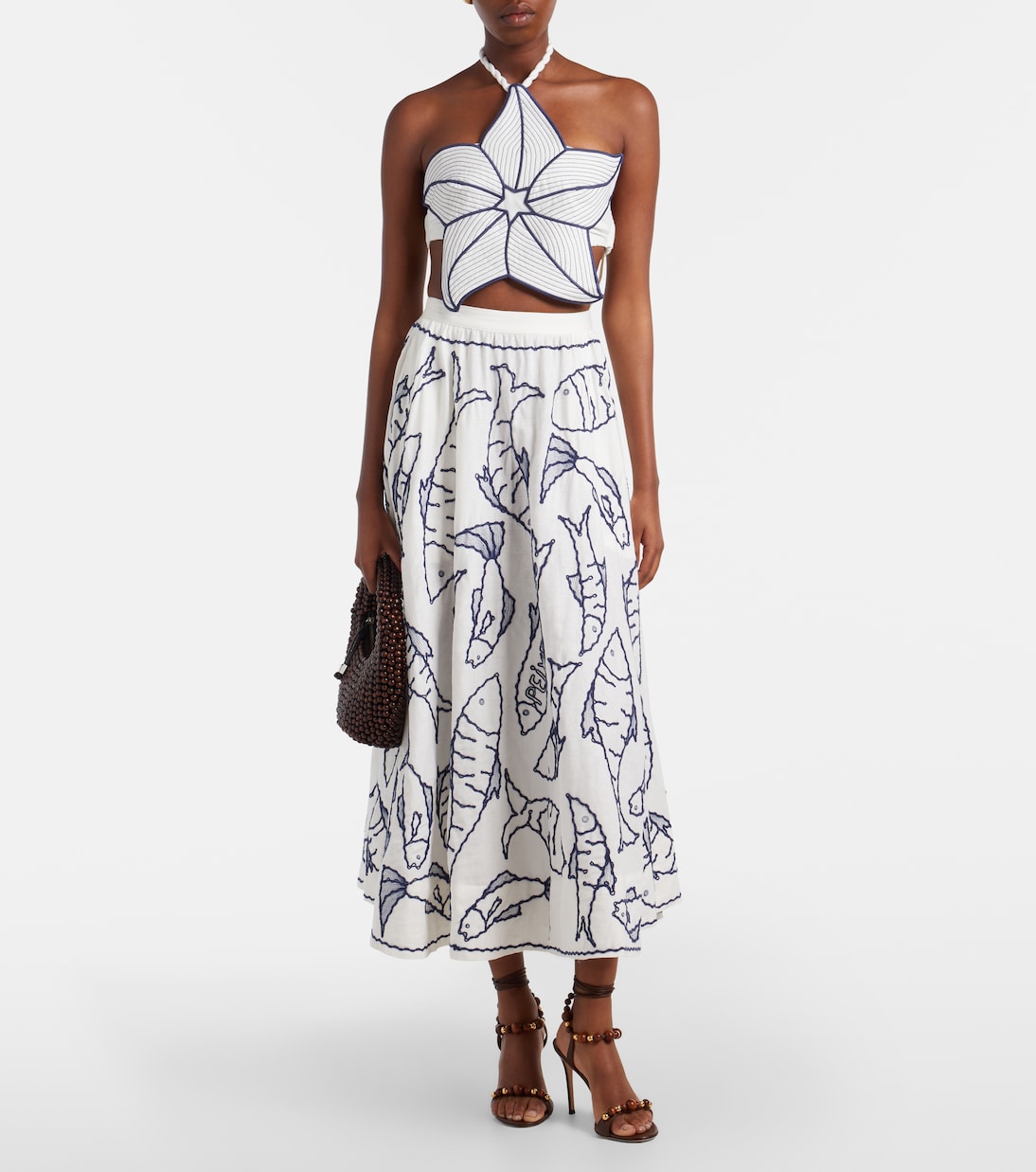 Crop top Coast Stars en mezcla de lino | Farm Rio