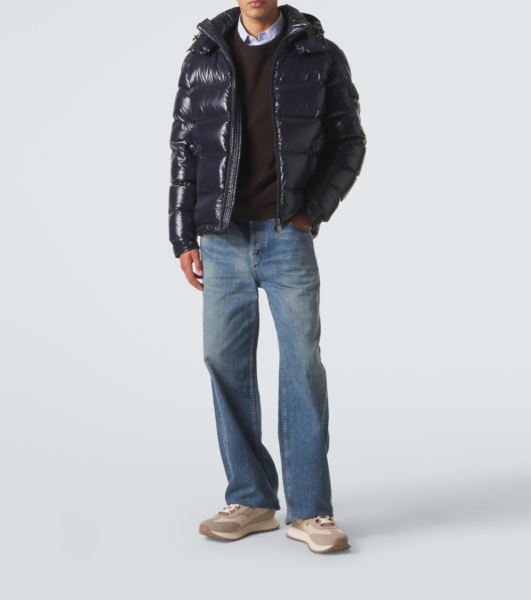 Pacey2 suede-trimmed sneakers | Moncler