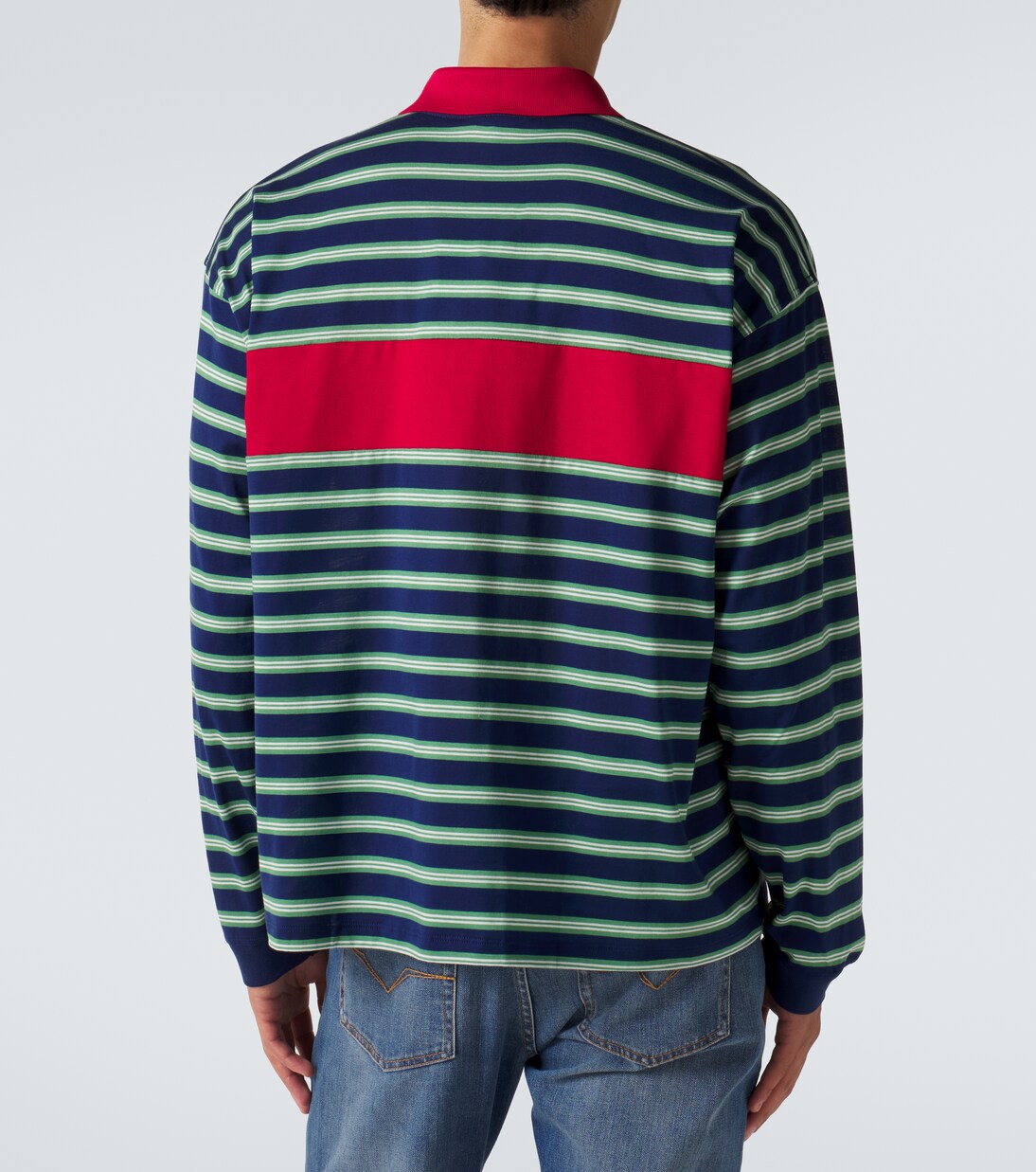 Striped cotton jersey polo shirt | Versace
