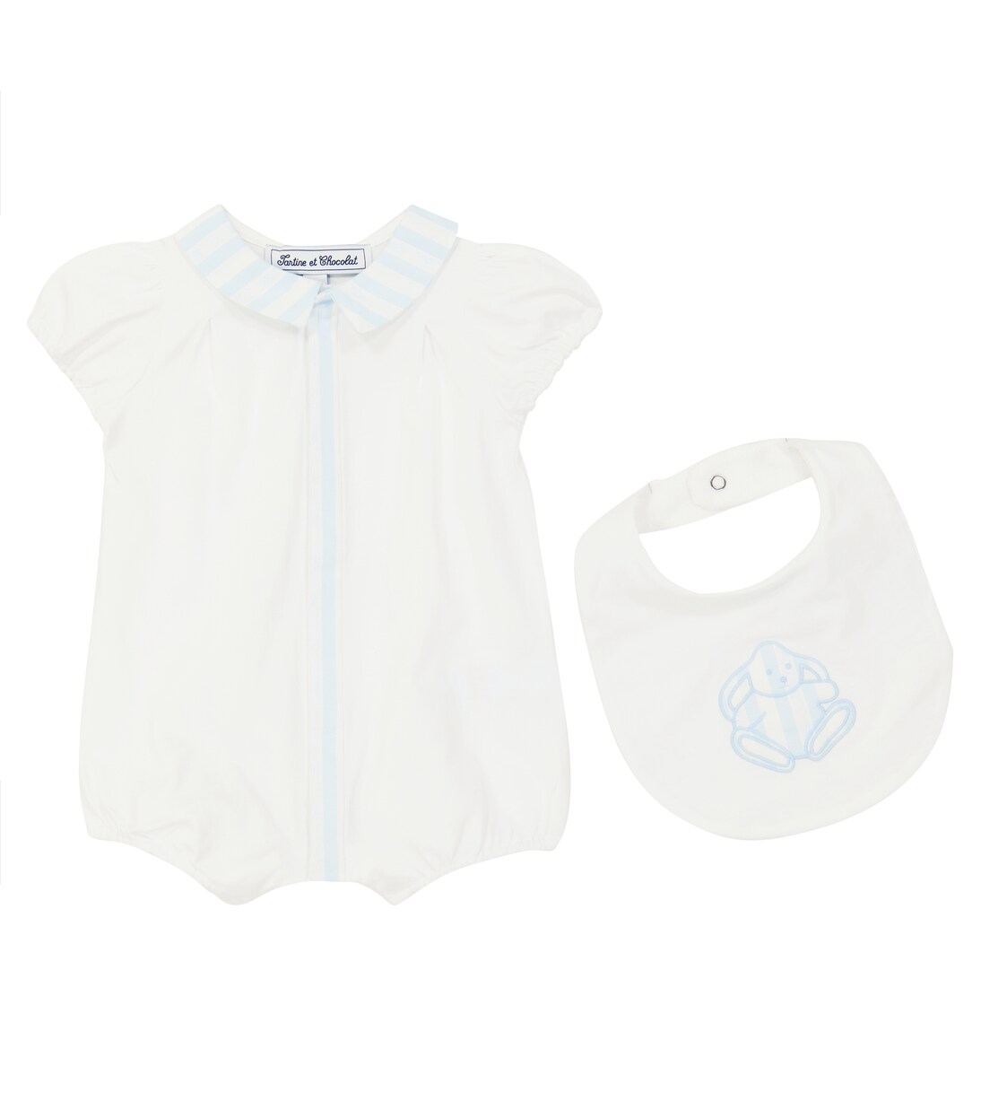 Baby set of cotton romper and bib | Tartine et Chocolat