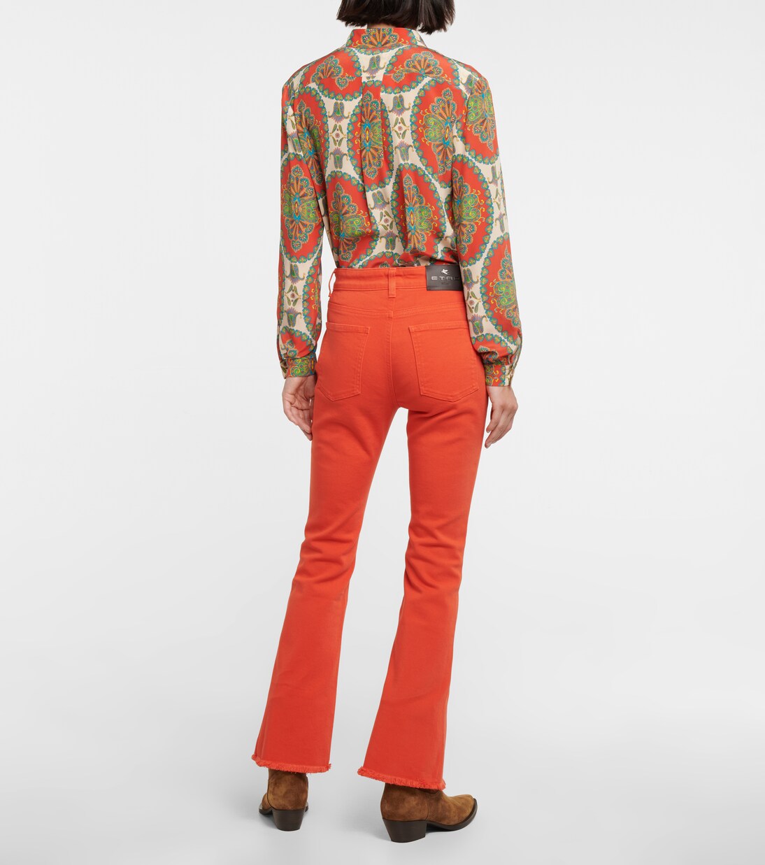 Embroidered mid-rise flared jeans | Etro