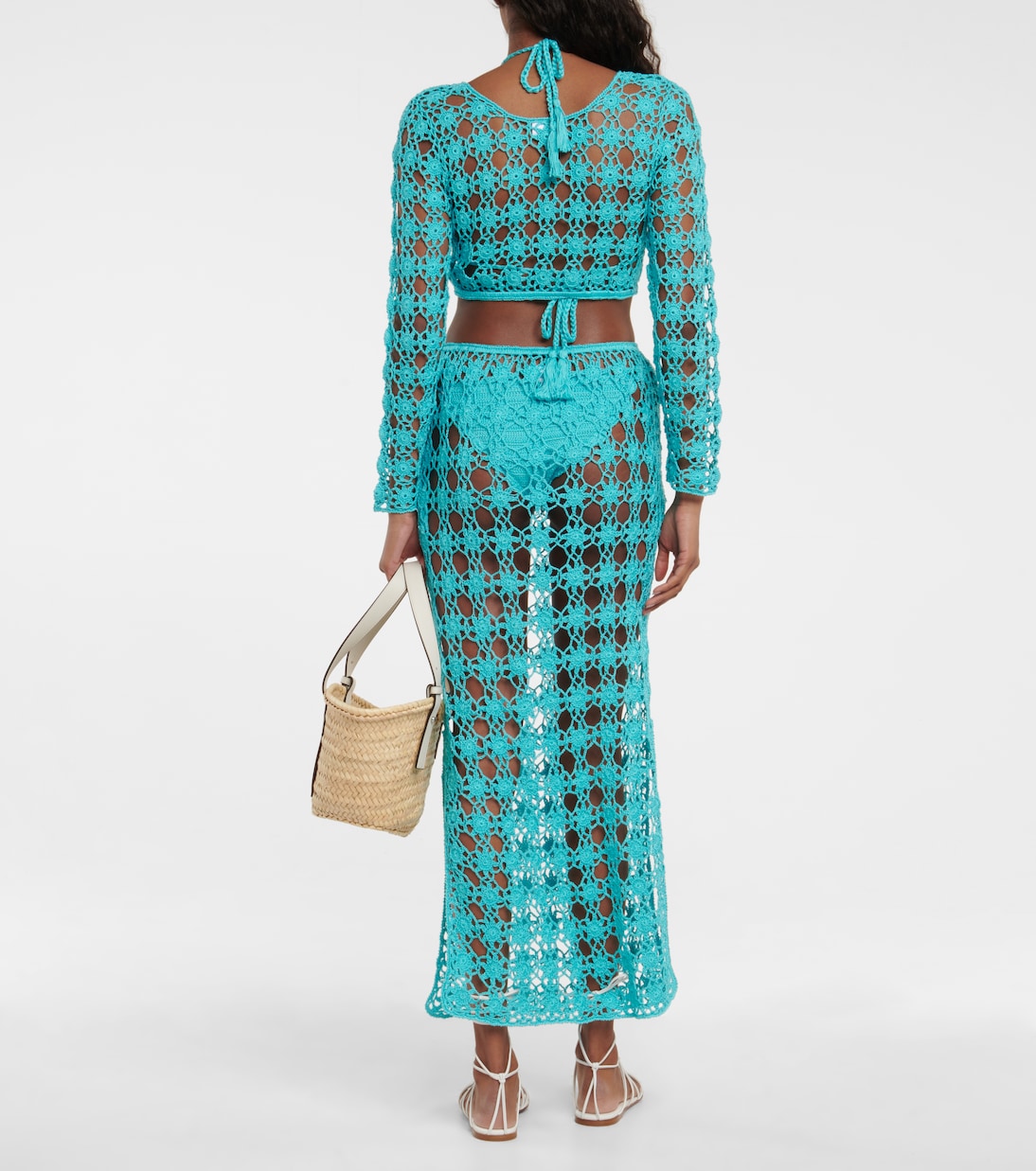 Jupe longue Rosette en crochet de coton | Anna Kosturova