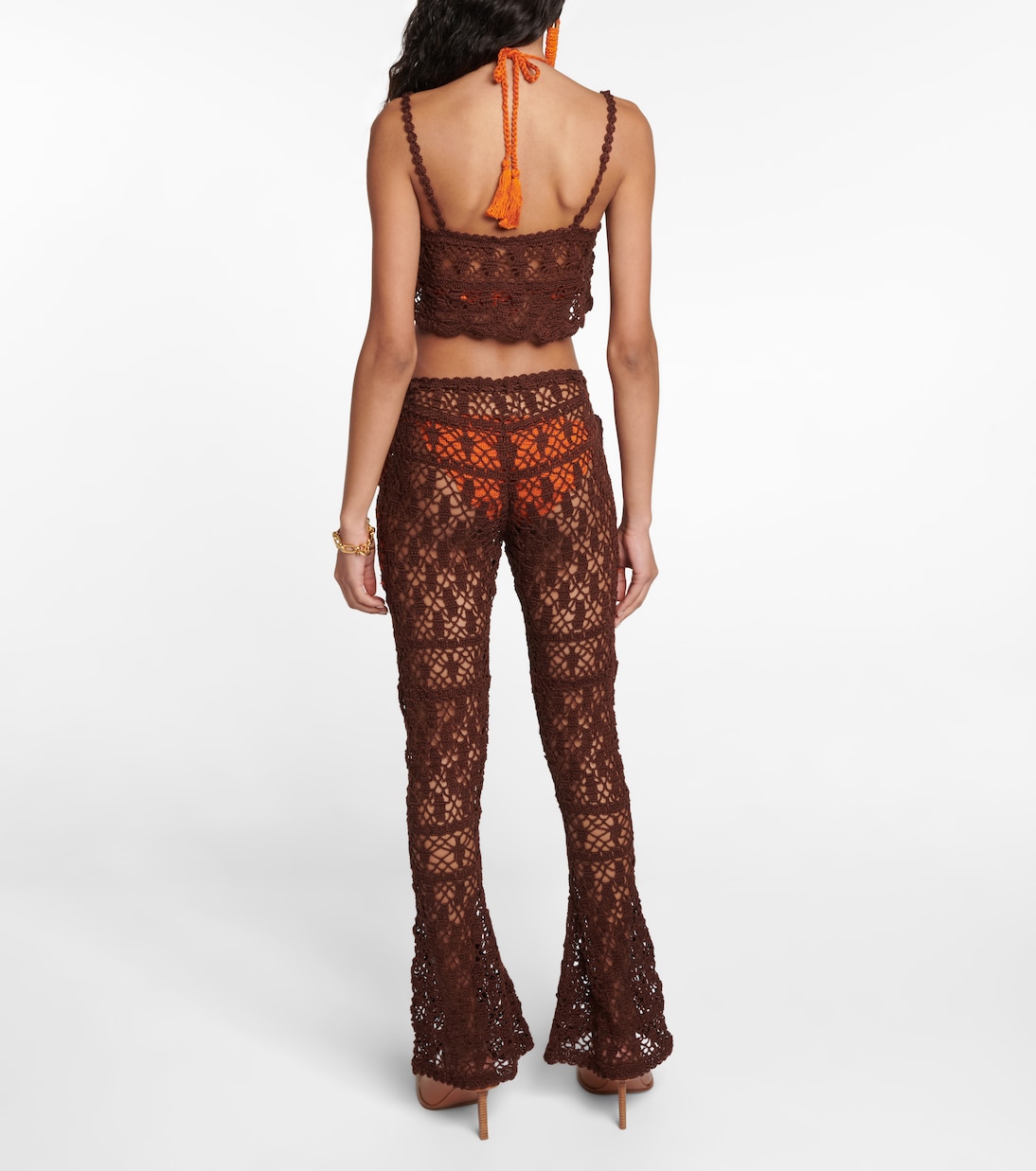 Mid-Rise-Hose aus Häkelstrick | Anna Kosturova