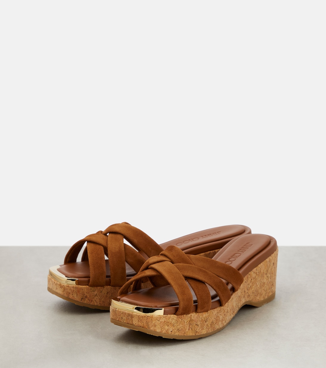 Sandalen Maribou 50 aus Veloursleder und Kork | Jimmy Choo