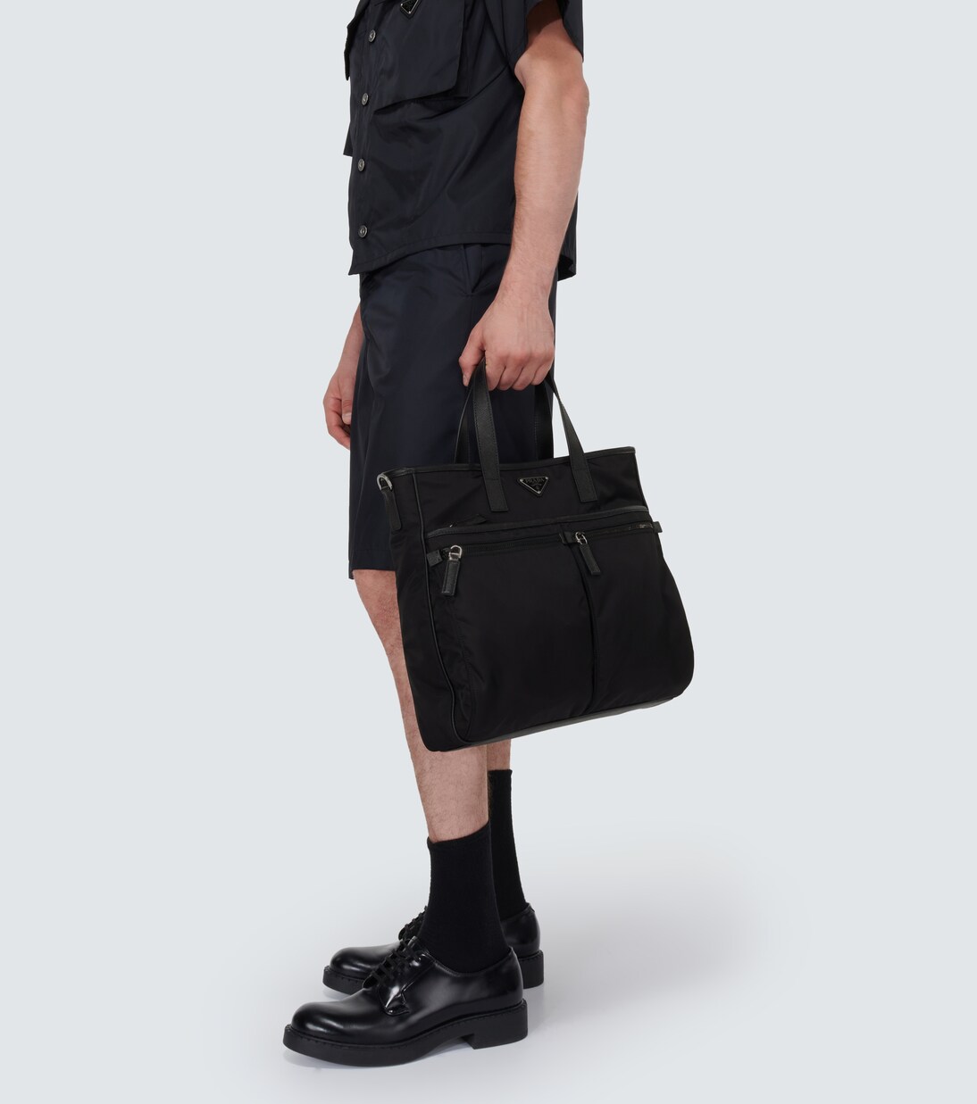 Tote Bag aus Re-Nylon mit Leder | Prada