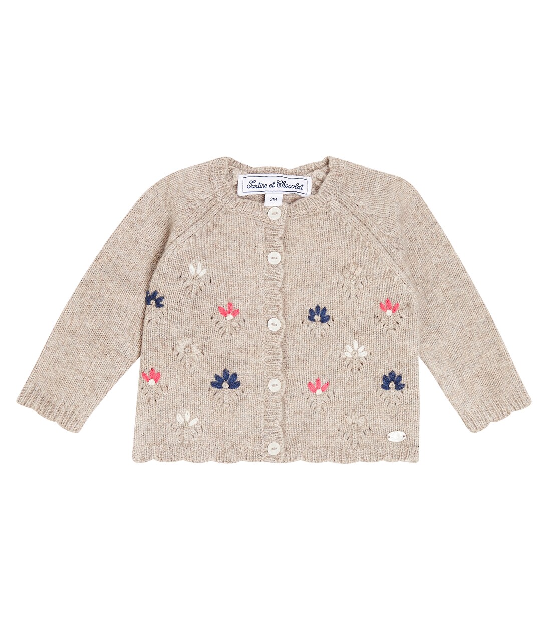 Baby embroidered wool-blend cardigan | Tartine et Chocolat