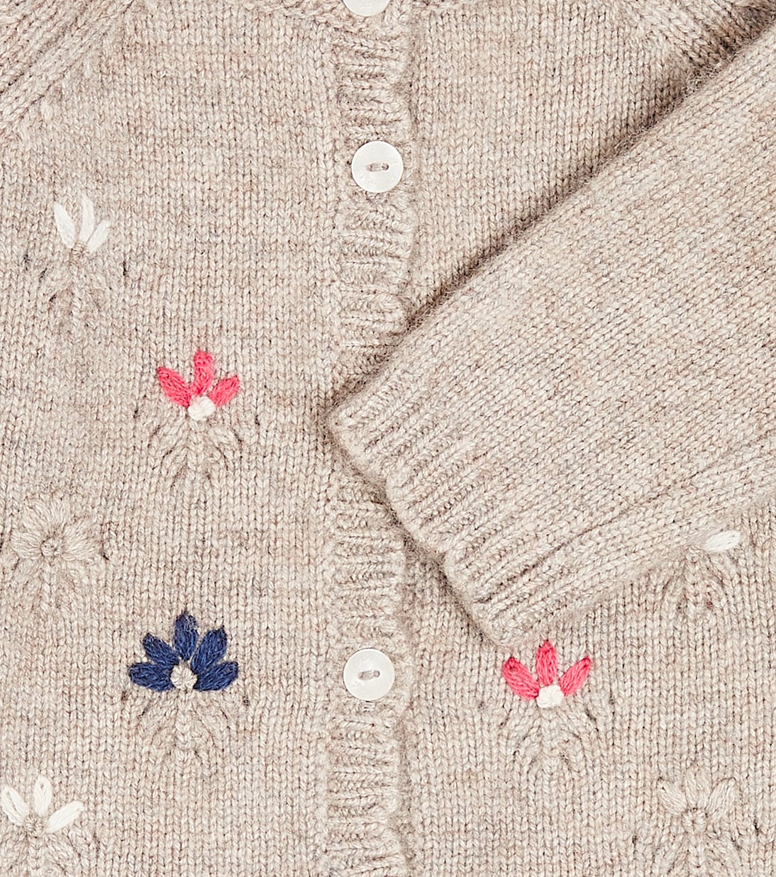 Baby embroidered wool-blend cardigan | Tartine et Chocolat