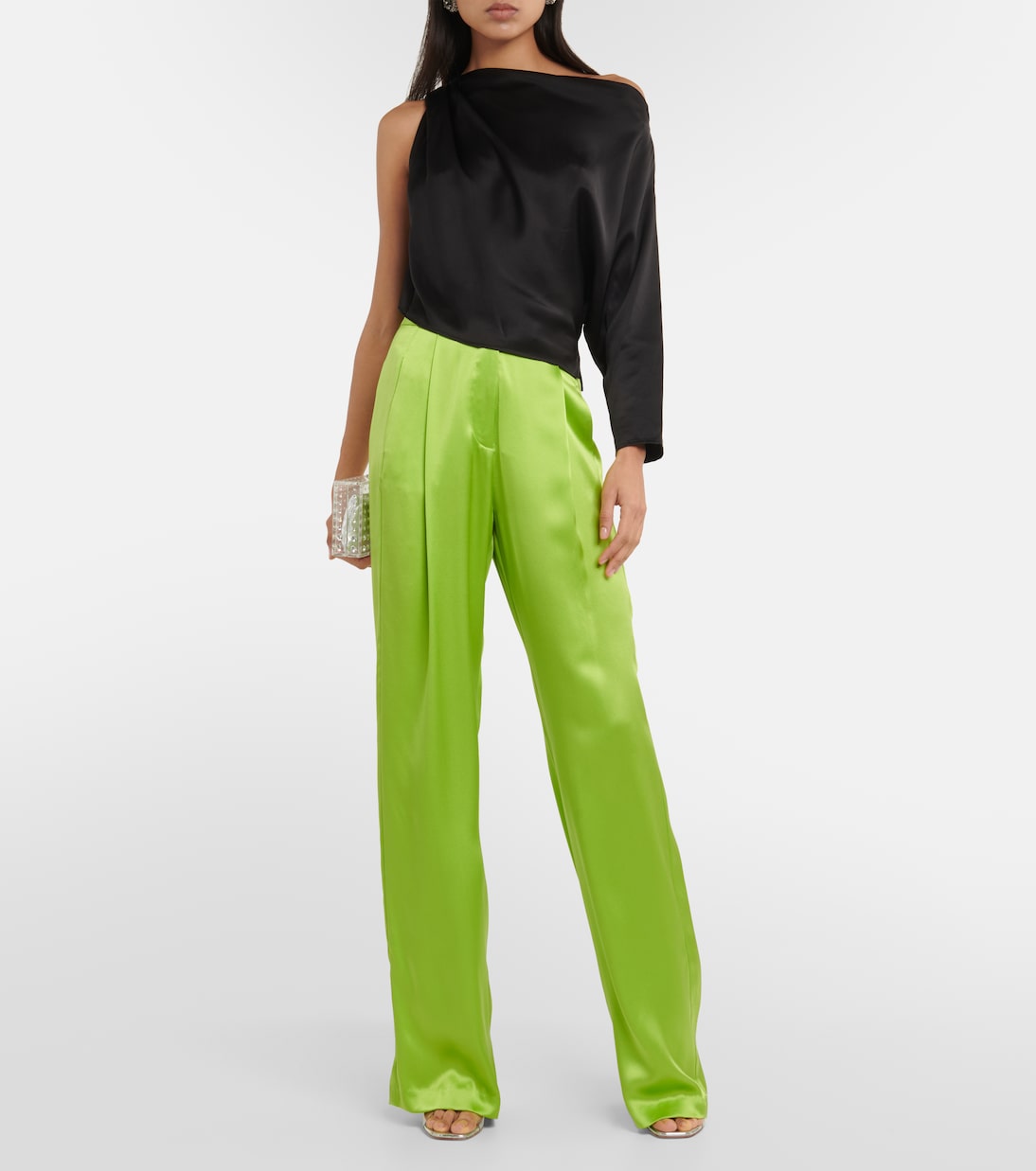 One-Shoulder-Top aus Seidensatin | The Sei