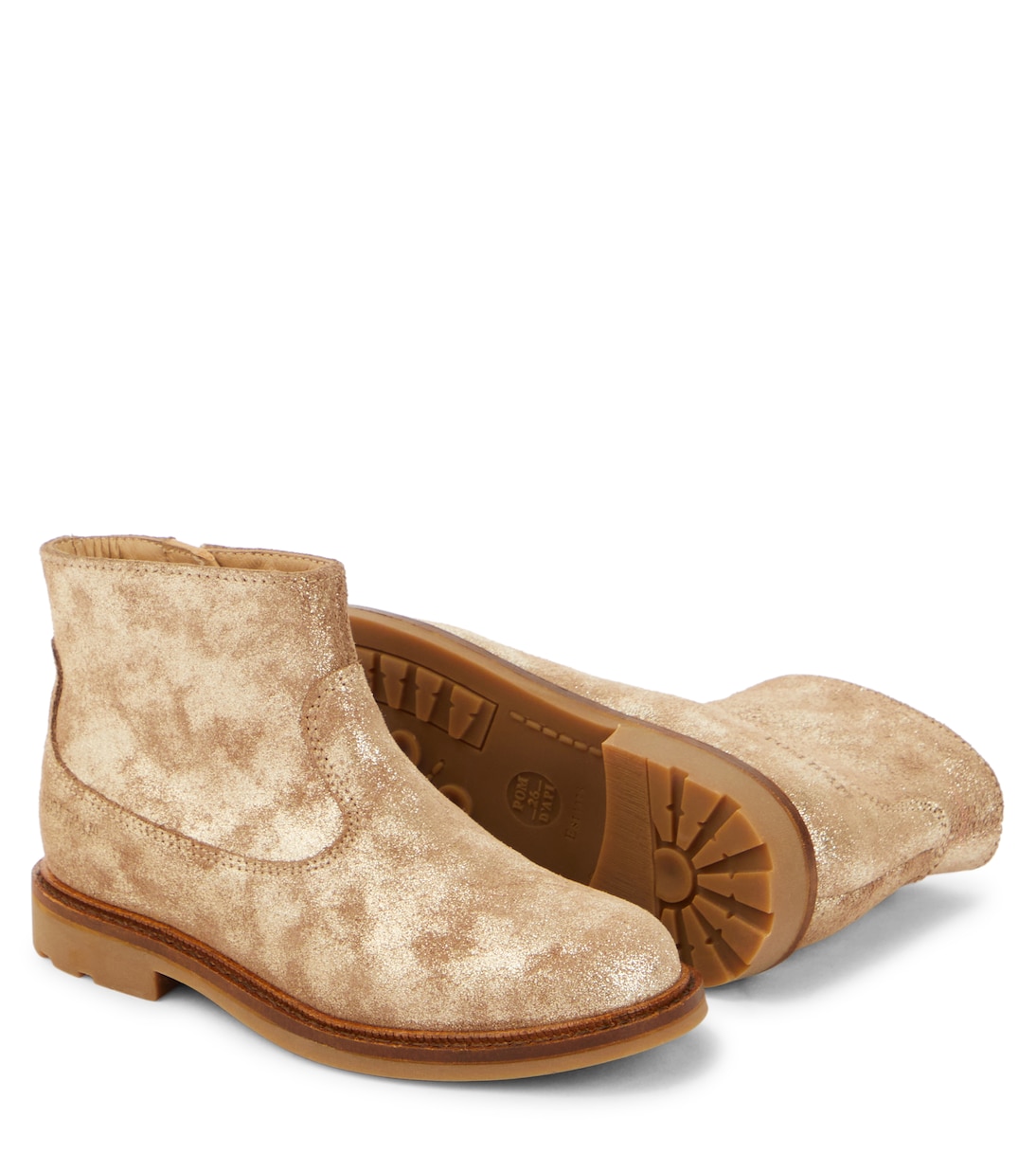 Sister glitter-embellished suede boots | Pom d'Api