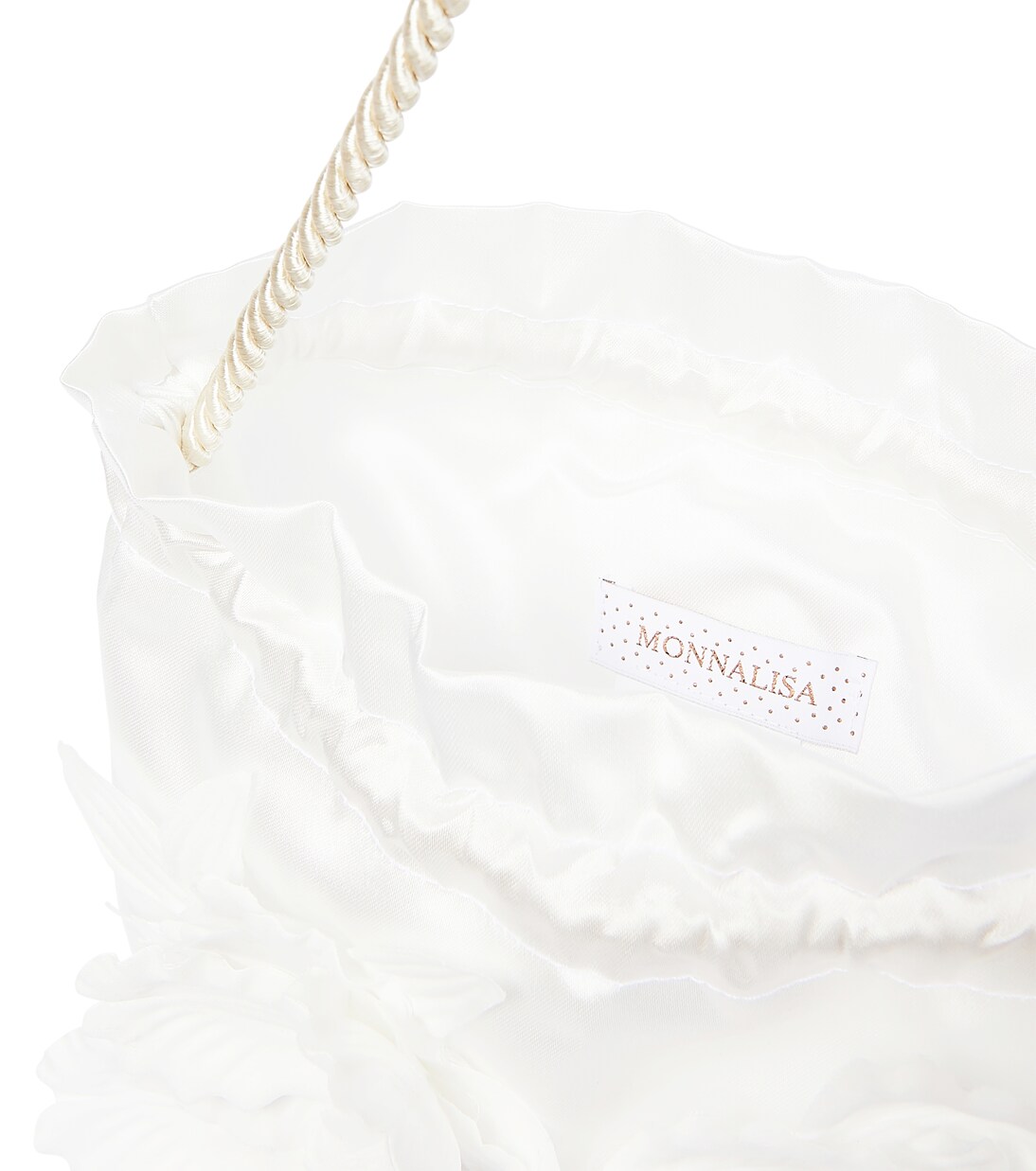 Floral-appliqué satin clutch | Monnalisa