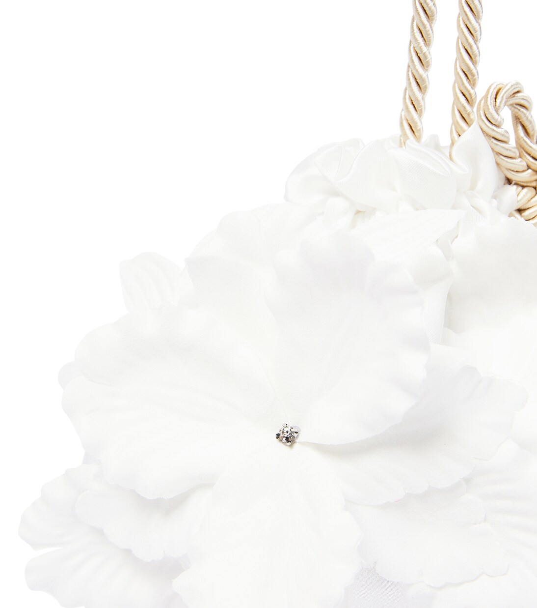 Floral-appliqué satin clutch | Monnalisa